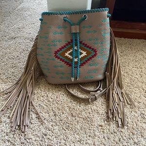 Fringe Aztec Southwest Leather Backpack